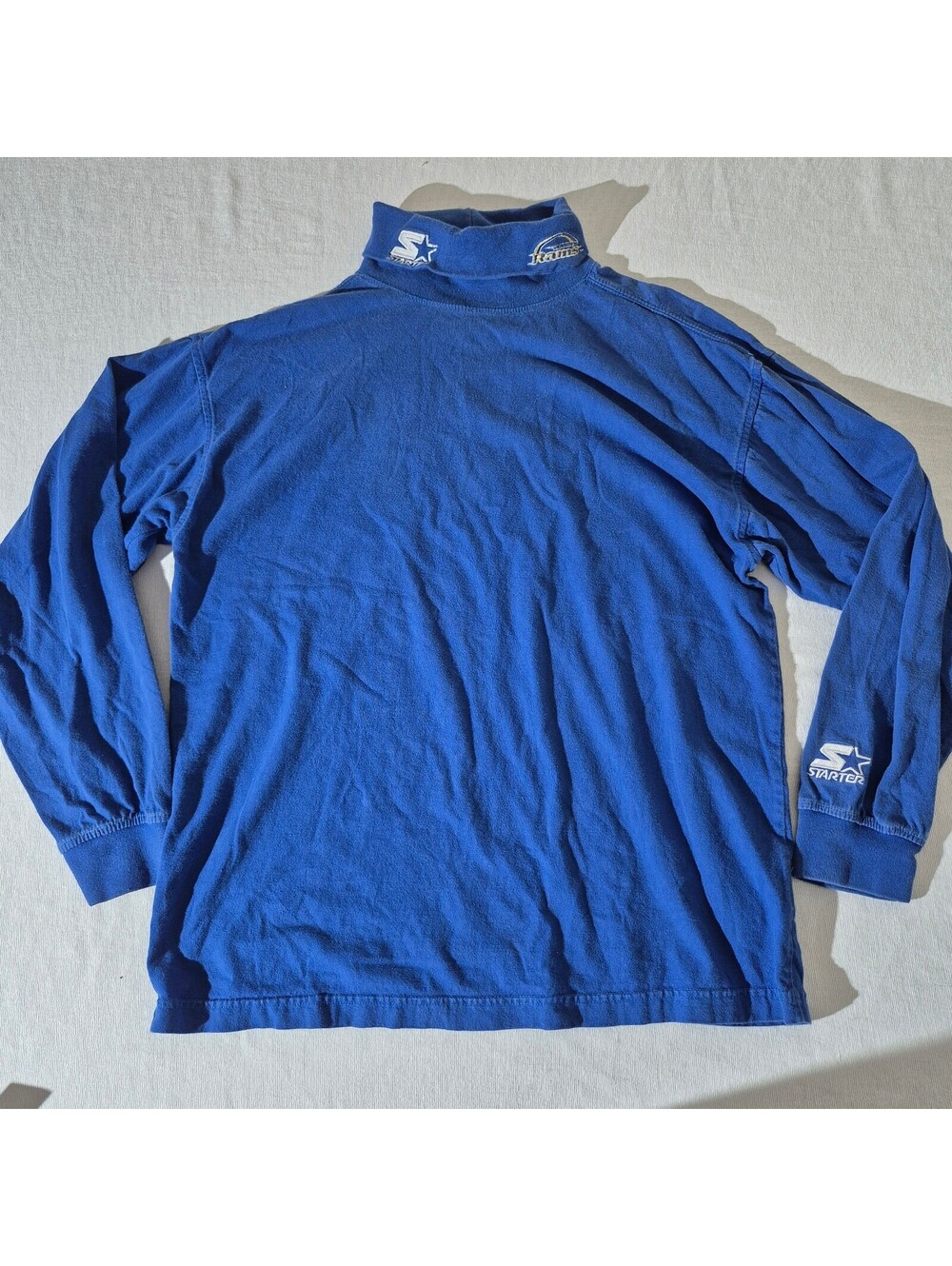 Starter NFL Team Collection LA Rams M Med Blue mock neck long sleeve shirt